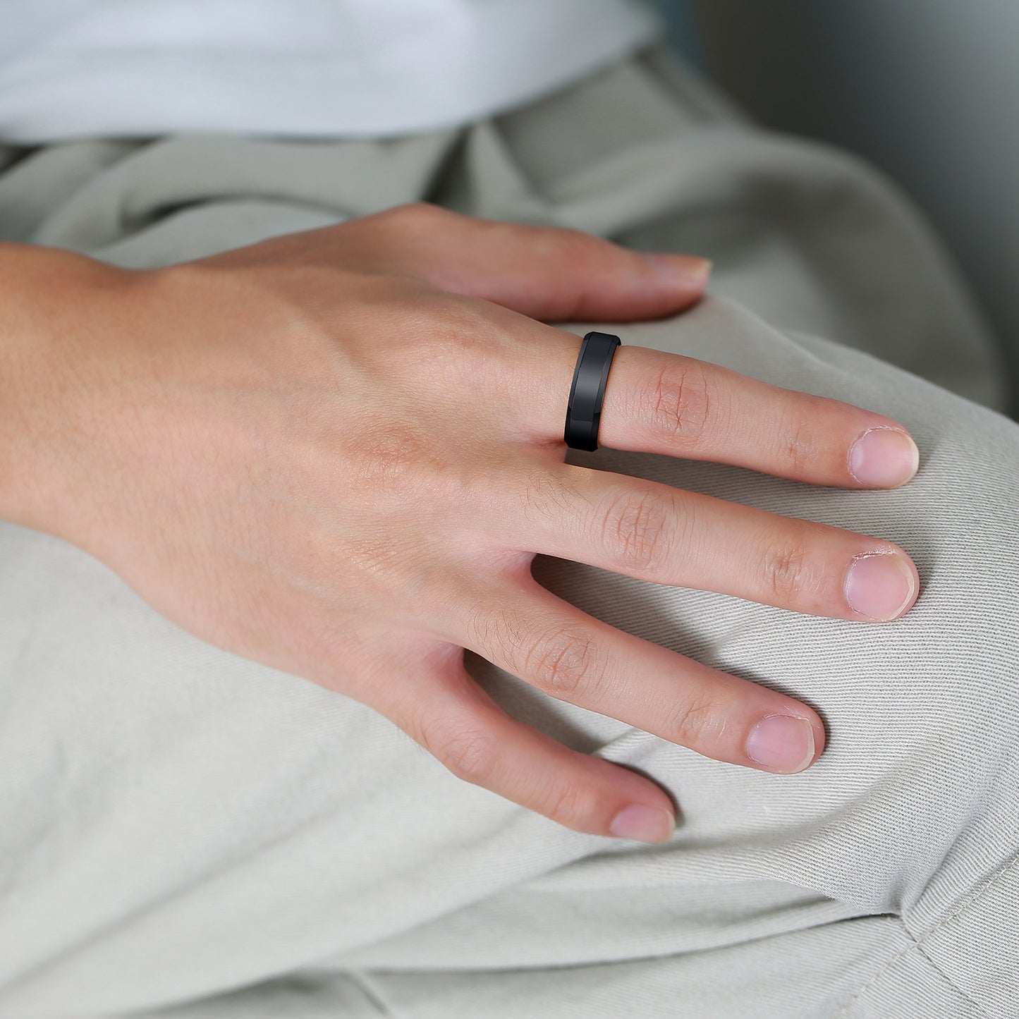 Mens Minimalist Tungsten Band Rings