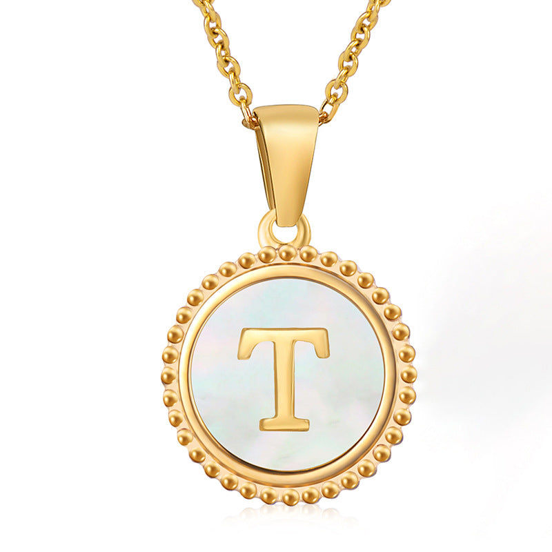 Initial Disc Necklace Gold Disc Necklace For Women