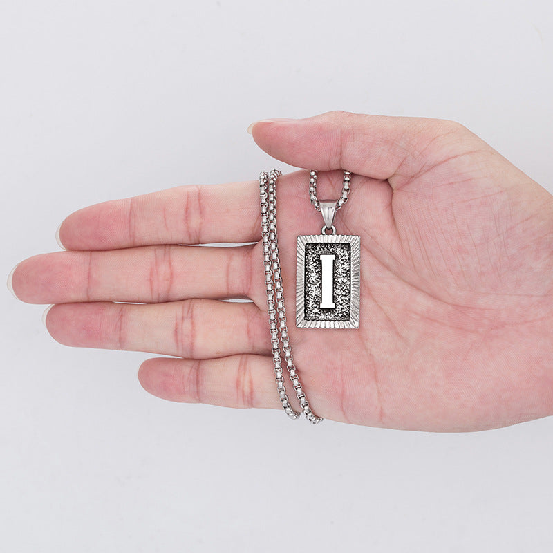 Mens Chain With Initial Mens Necklace With Initial Charm