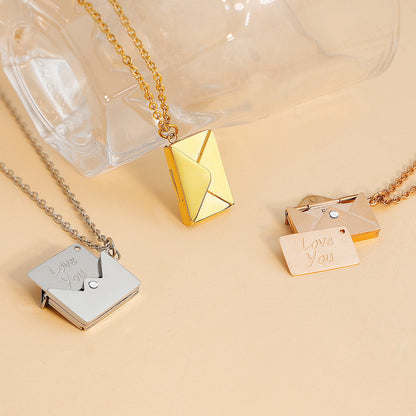 Necklaces For Girlfriend Envelope Rose Gold Charms