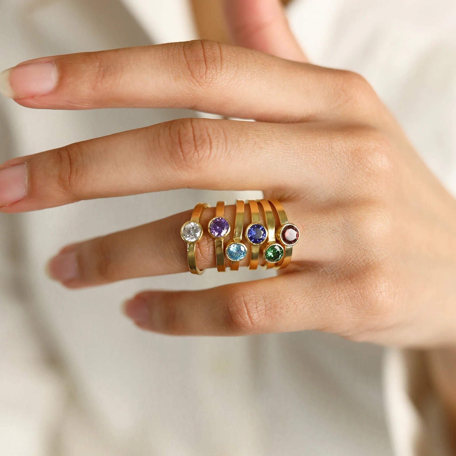 Birthstone Rings For Mom GOLD