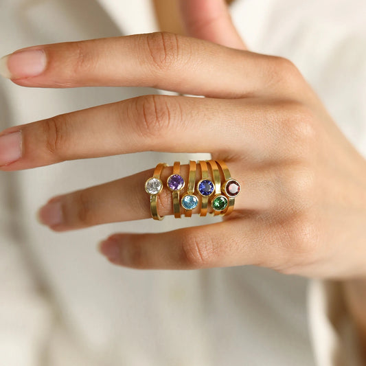 Birthstone Rings For Mom GOLD