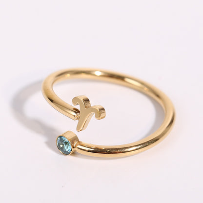 Birthstone Constellation Open Ring