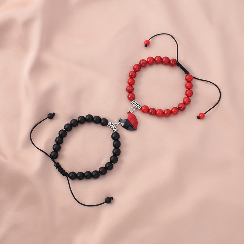 Couples Magnetic Matching Heart Bracelets