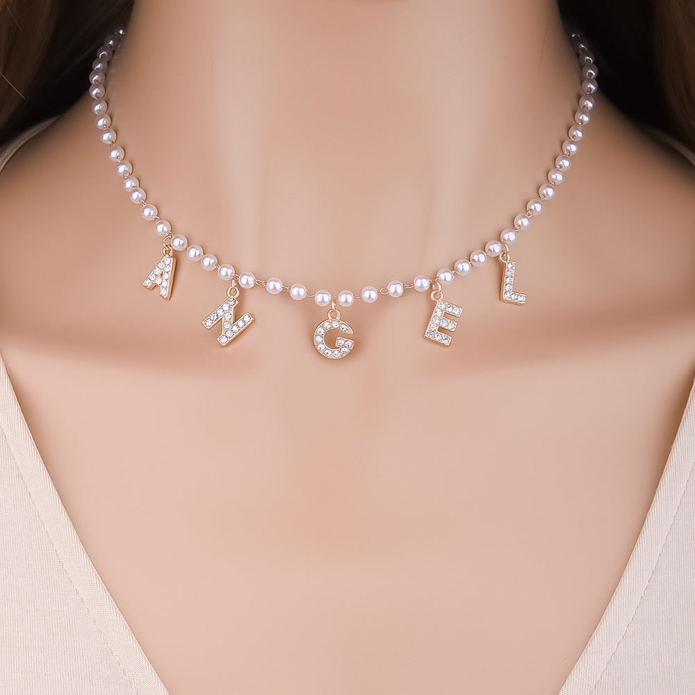 Name Necklace With Pearls
