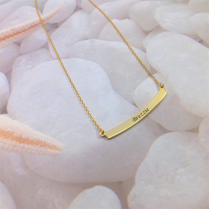 Engraved Bar Necklace Gold Bar Necklace Engraved Name