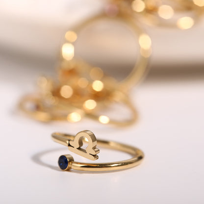 Birthstone Constellation Open Ring