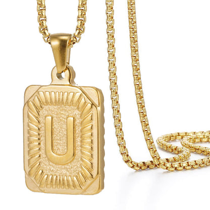 Chain With Initial For Guys Initial Necklace For Men GOLD