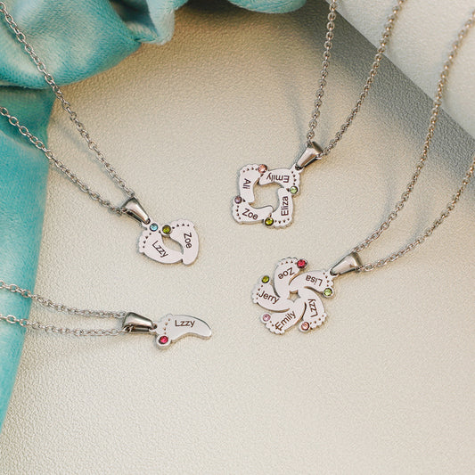 Personalized Necklace Baby Name With Birthstone