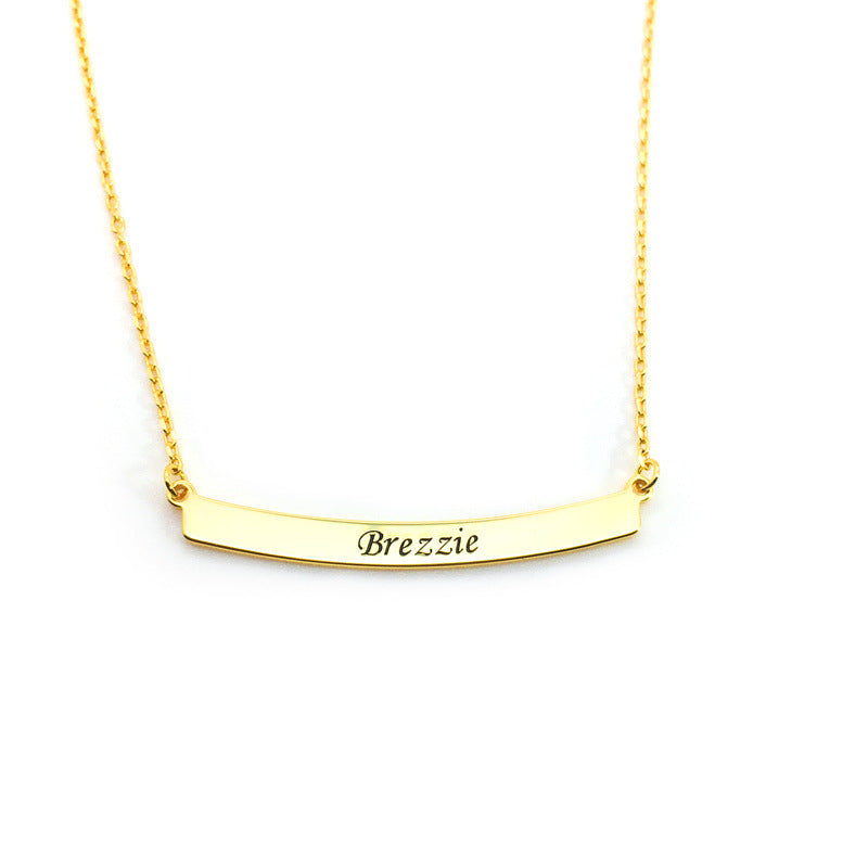 Engraved Bar Necklace Gold Bar Necklace Engraved Name