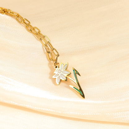 Birth Flower Necklace GOLD