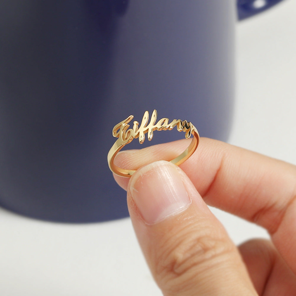 Custom Name Ring Gold Personalized Name Ring Sterling Silver