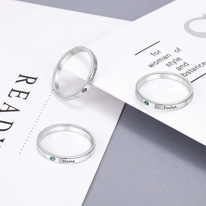 Personalized Birthstone Rings With Names