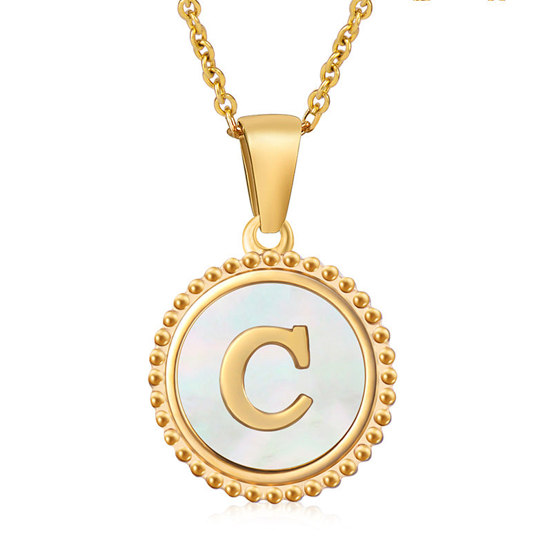 Initial Disc Necklace Gold Disc Necklace For Women