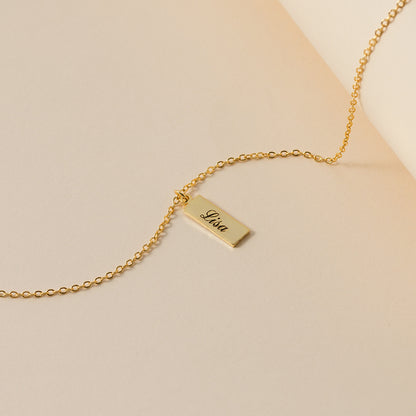 Nameplate Necklace Pendant GOLD