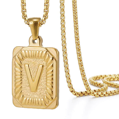 Chain With Initial For Guys Initial Necklace For Men GOLD