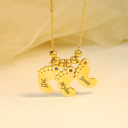Baby Name Necklace With Birthstone