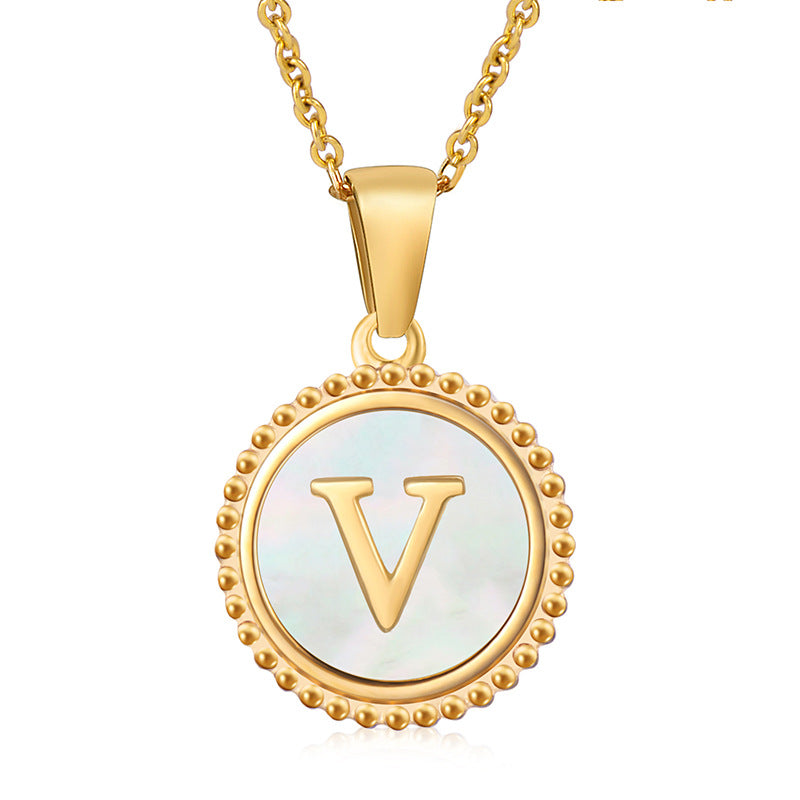 Initial Disc Necklace Gold Disc Necklace For Women