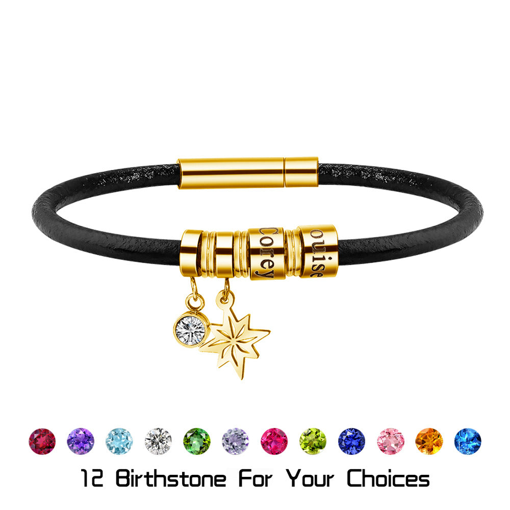 Custom Bracelet With Name And Birthstone