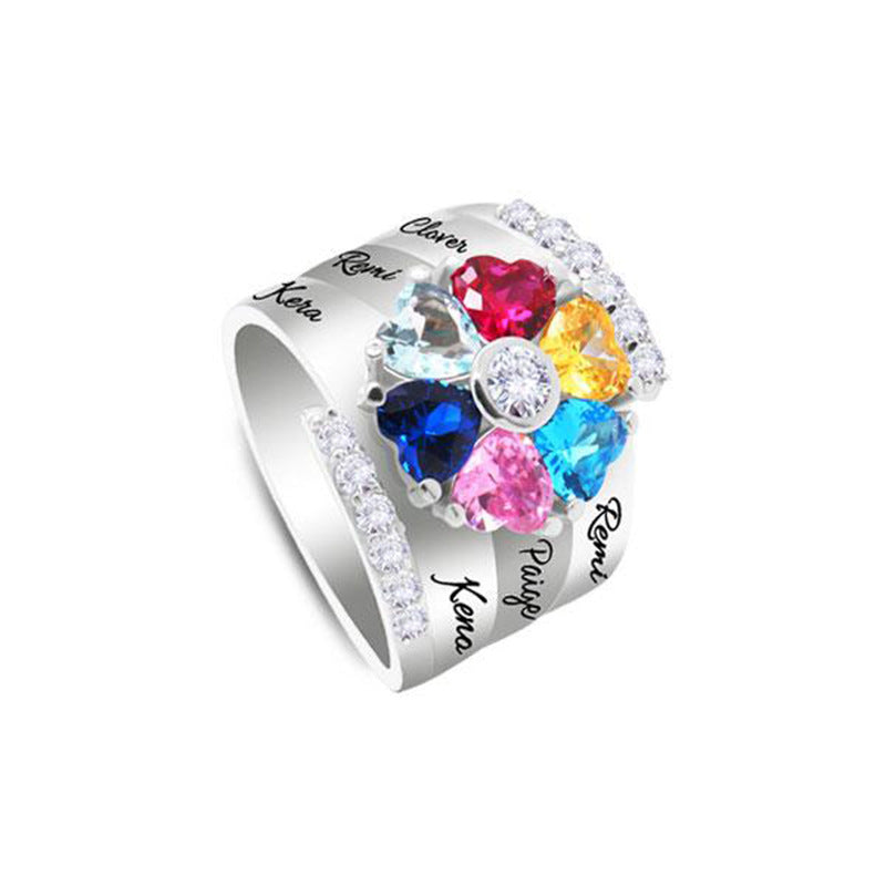rings with birthstones and names 6 NAMES