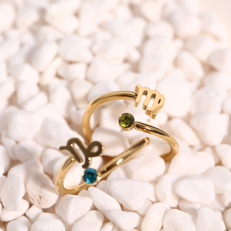 Birthstone Constellation Open Ring