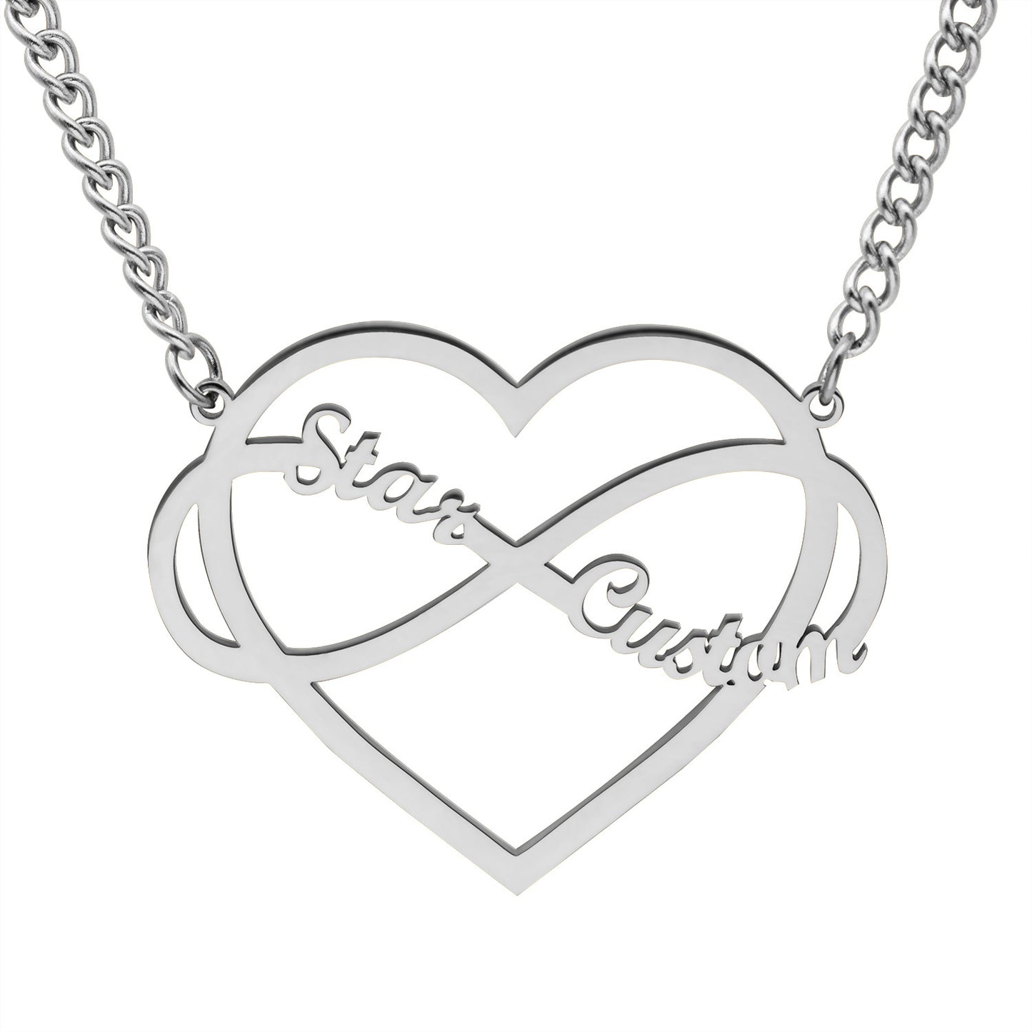 Infinity Necklace Heart Name Pendant