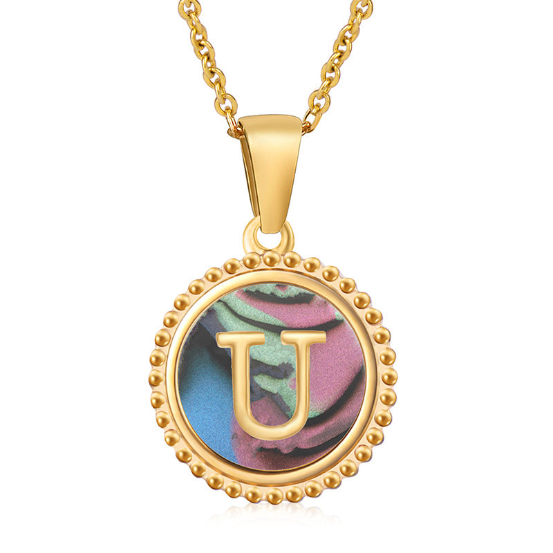 Initial Disc Necklace Gold Disc Necklace For Women