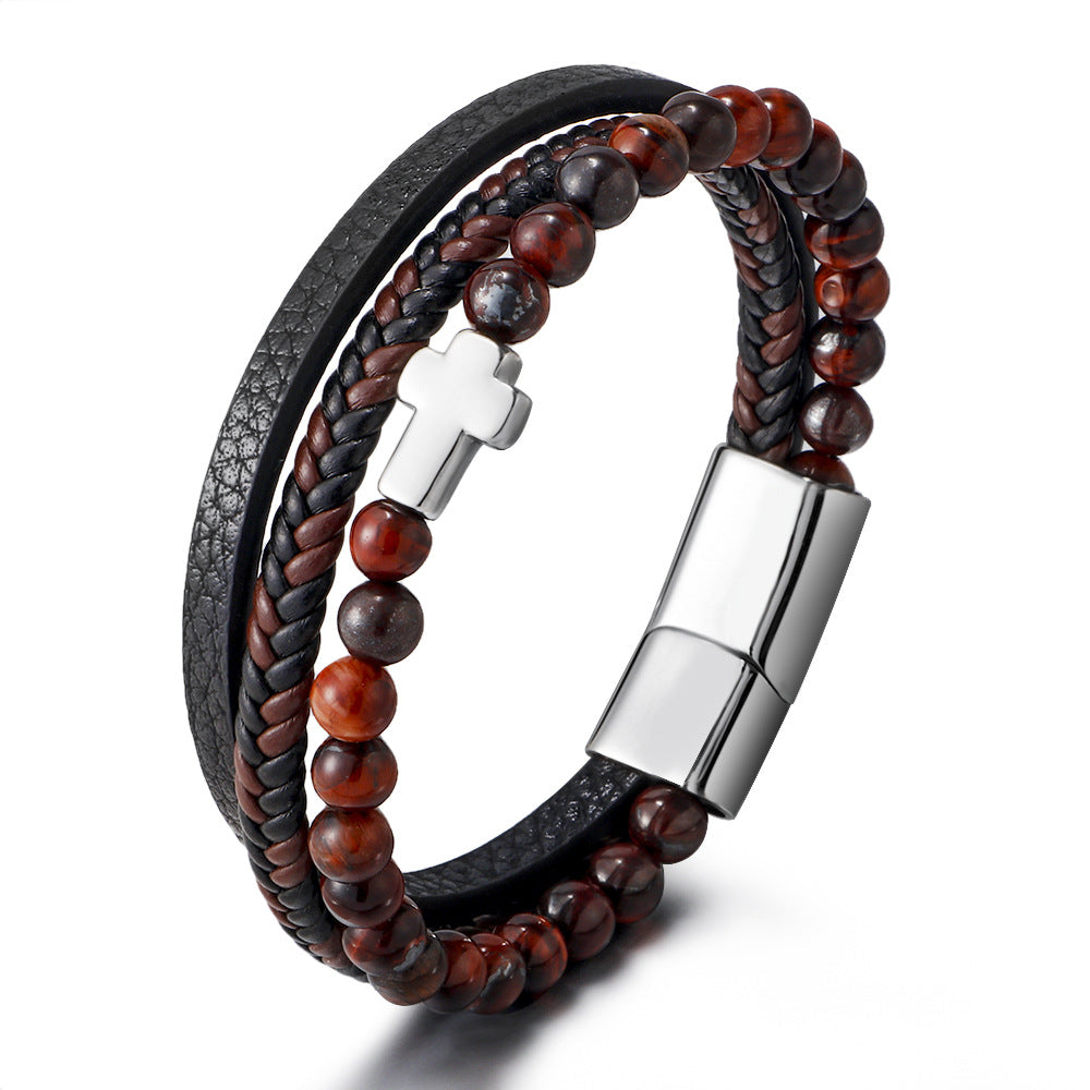 Leather Bracelets With Beads For Men