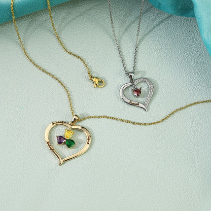 Multiple Name Necklace With Birthstone