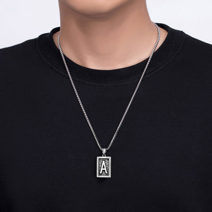 Mens Chain With Initial Mens Necklace With Initial Charm