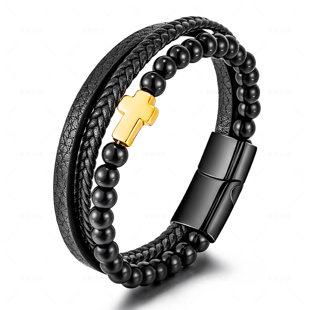 Leather Bracelets With Beads For Men