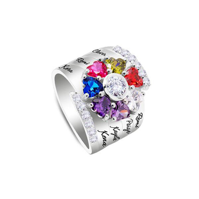 rings with birthstones and names 7 NAMES