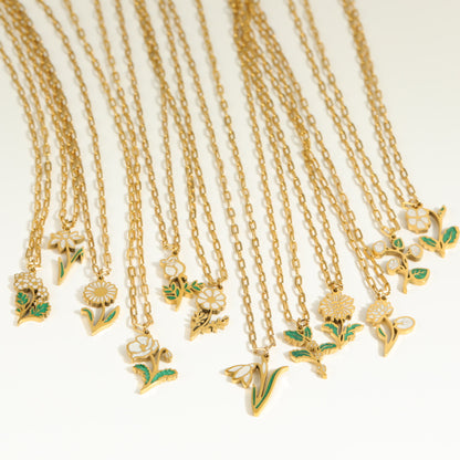 Birth Flower Necklace GOLD