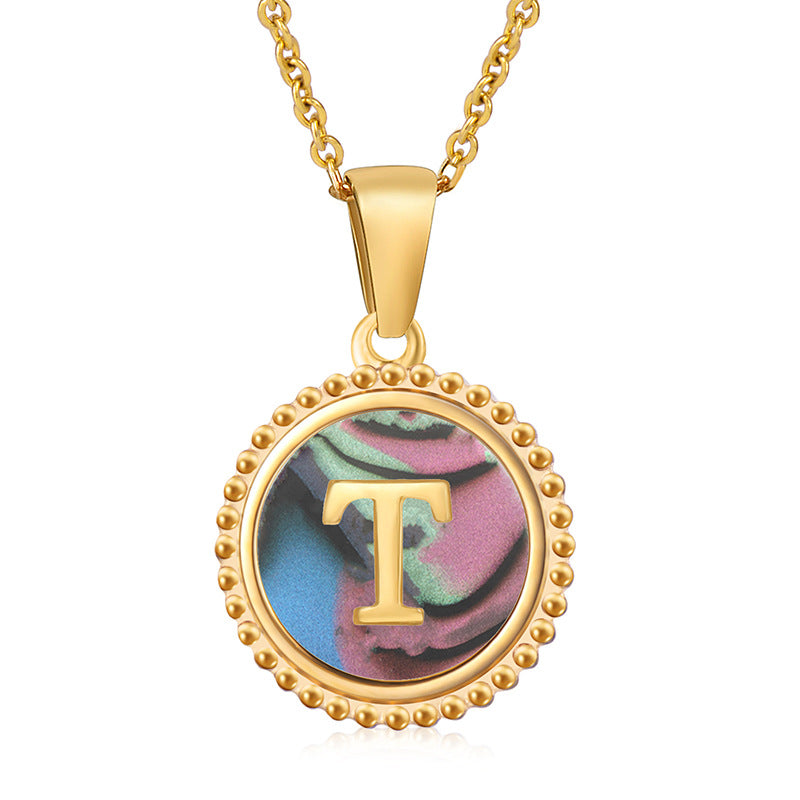 Initial Disc Necklace Gold Disc Necklace For Women