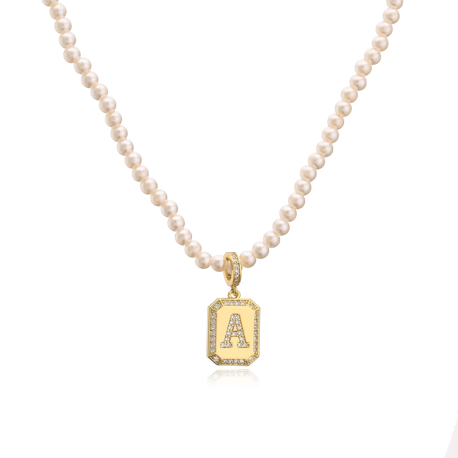 Pearl Initial Necklace Dainty Initial Necklace Initial Jewelry For Women