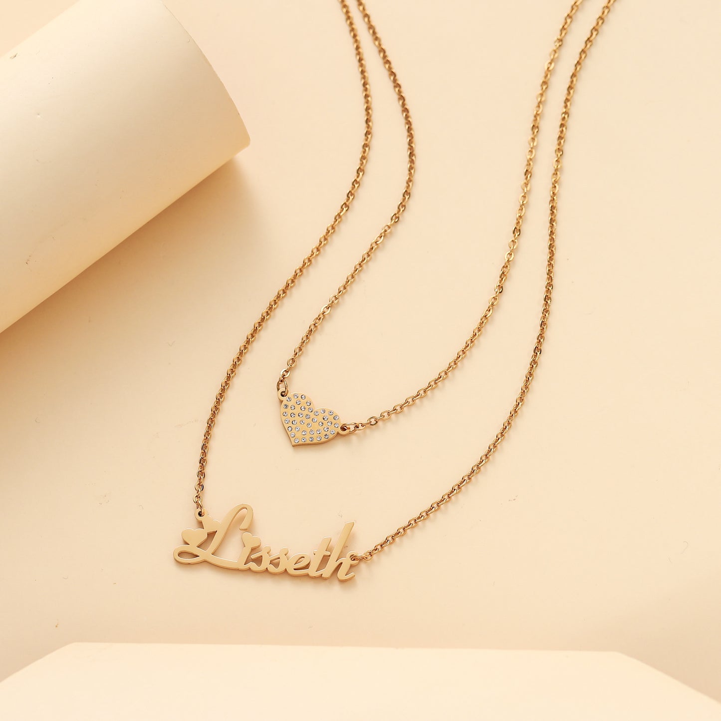 Layered Name Necklace gold