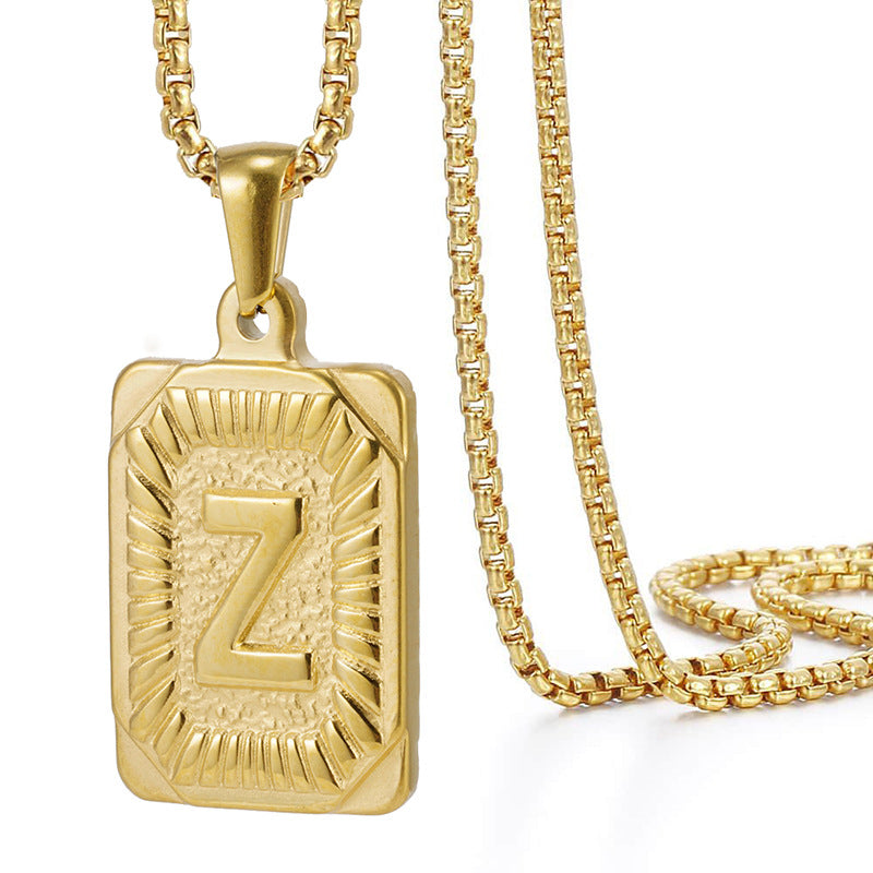 Chain With Initial For Guys Initial Necklace For Men GOLD