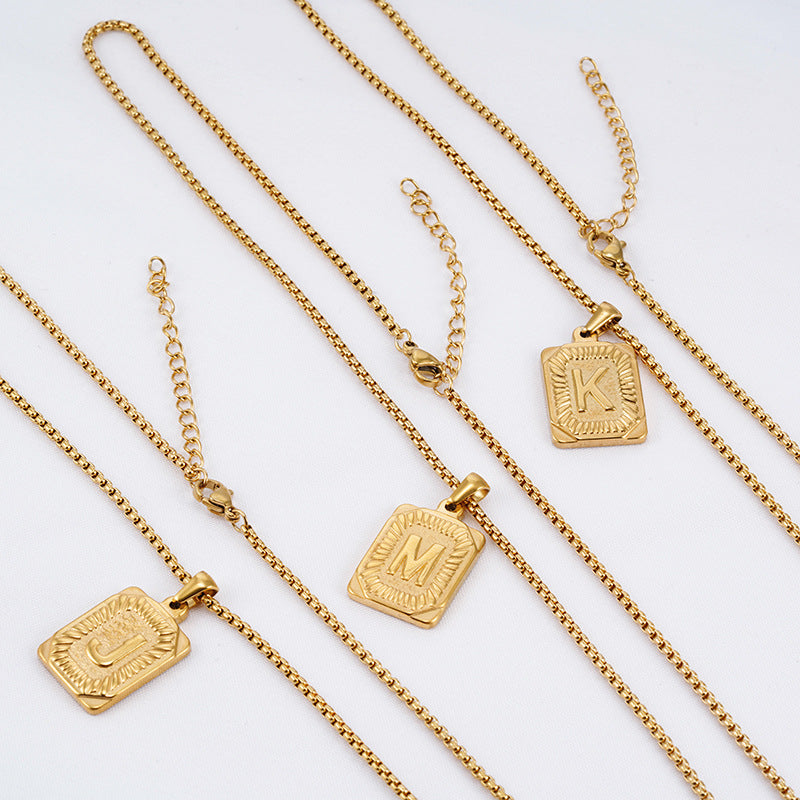 Chain With Initial For Guys Initial Necklace For Men GOLD