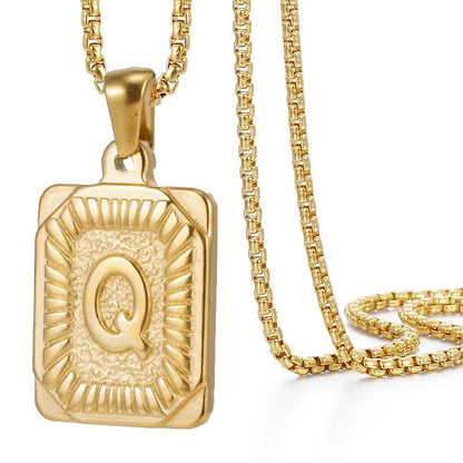 Chain With Initial For Guys Initial Necklace For Men GOLD