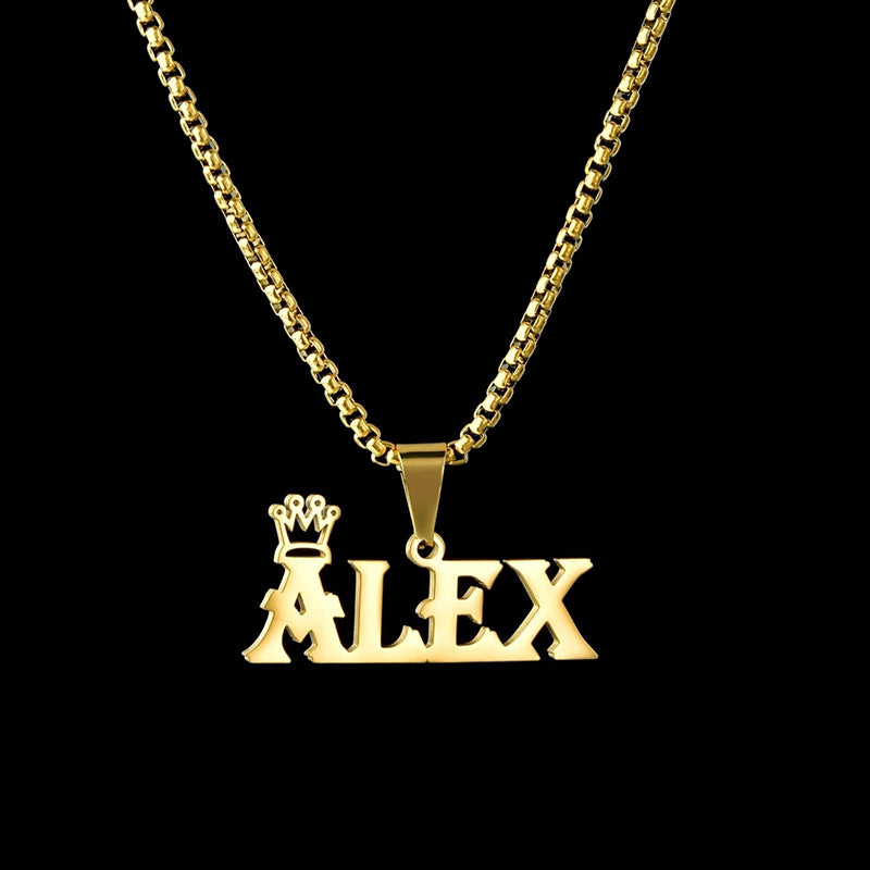 mens name plate necklace