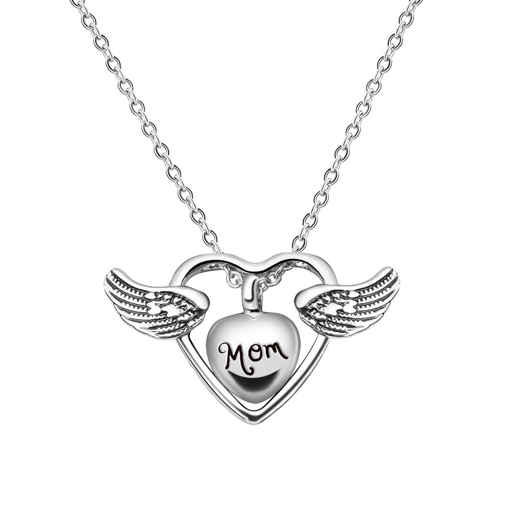 Engraved Name Necklace Heart Pendant Gift For Mother In Stock