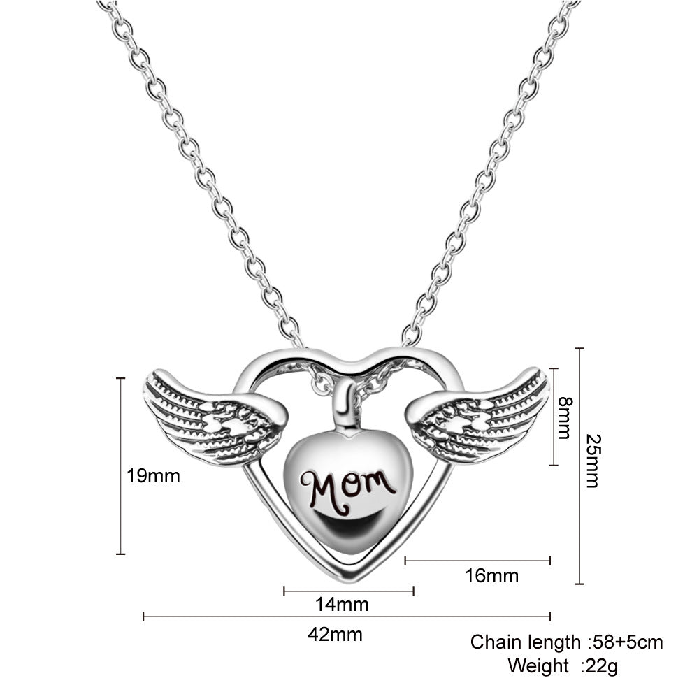 Engraved Name Necklace Heart Pendant Gift For Mother In Stock