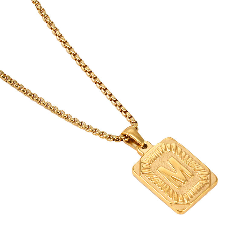 Chain With Initial For Guys Initial Necklace For Men GOLD