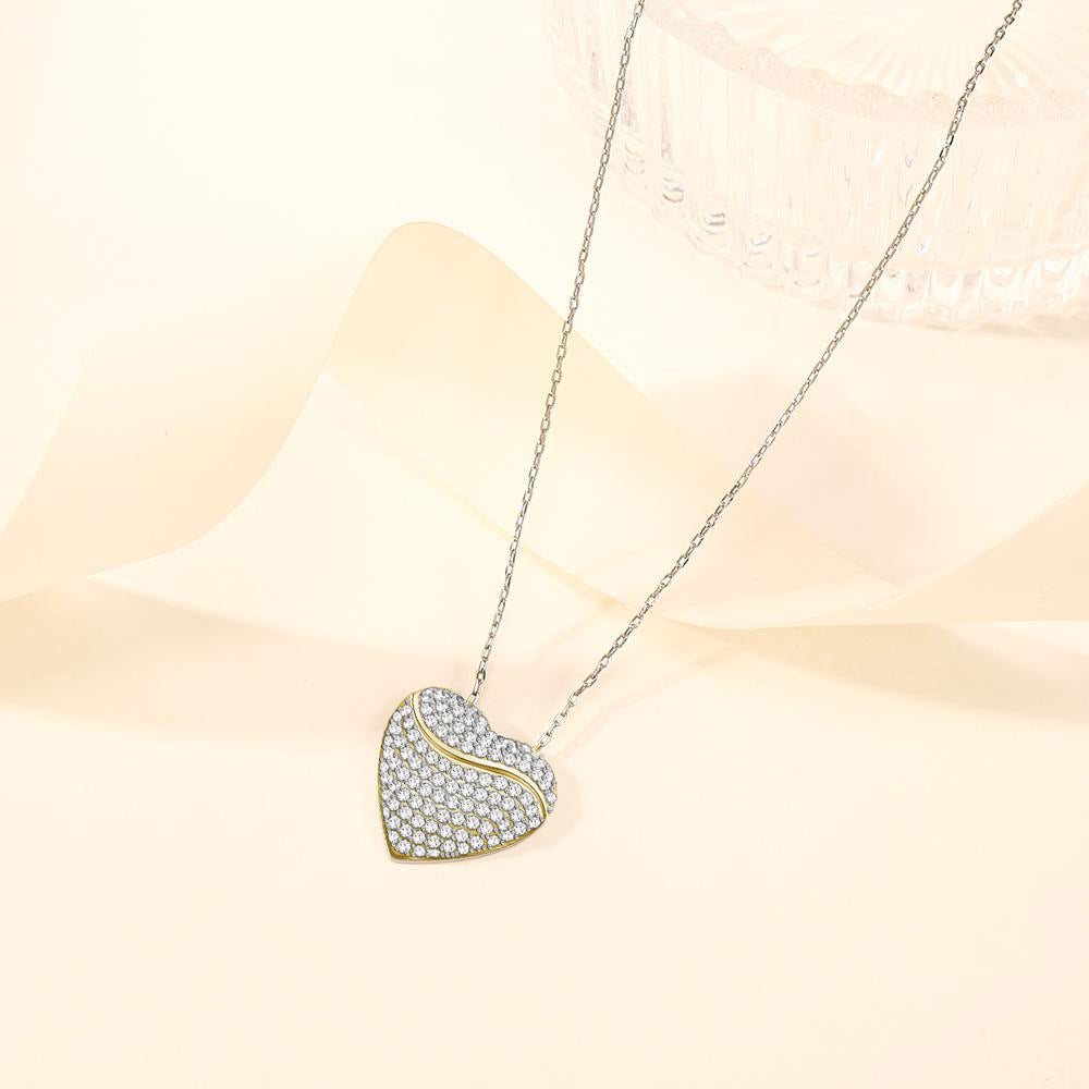 Heart Name Necklace With Rhinestones