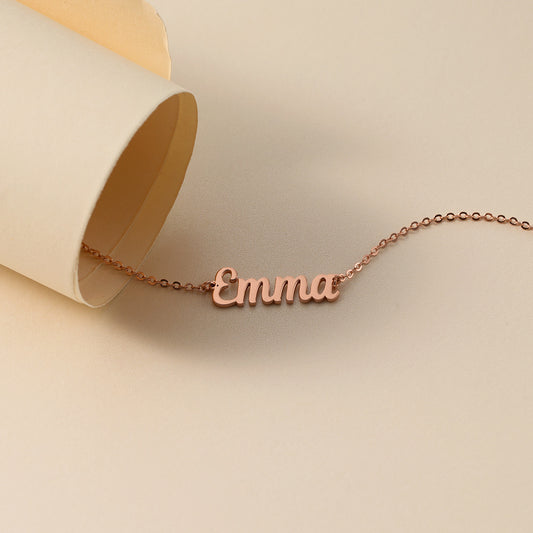 Solid Silver Name Necklace ROSE GOLD