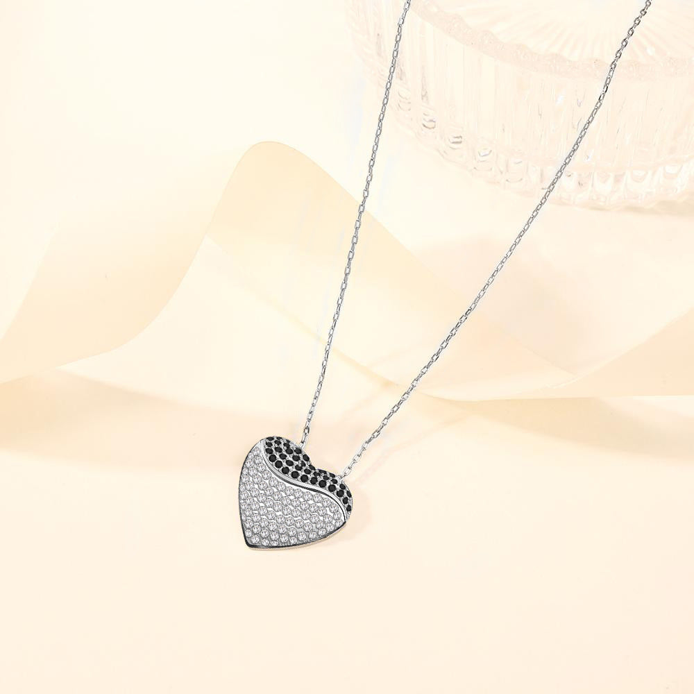 Engraved Name Necklace Jewelry Heart Name Necklace With Rhinestones Gift For Girlfriend