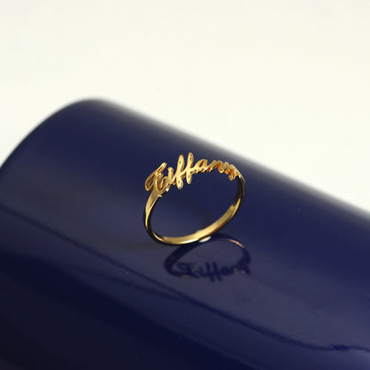 Custom Name Ring Gold Personalized Name Ring Sterling Silver