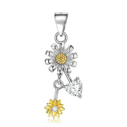 Birth Flower With Birthstone Pendant In Sterling Silver