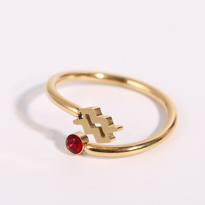 Birthstone Constellation Open Ring