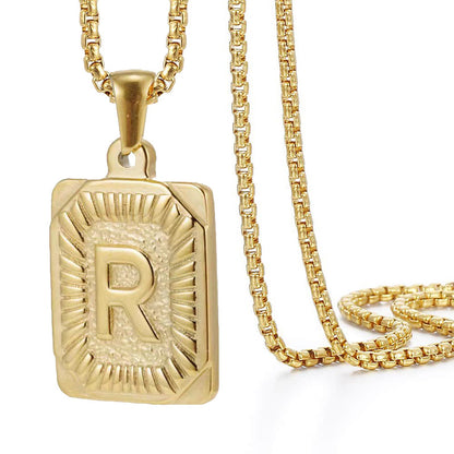 Chain With Initial For Guys Initial Necklace For Men GOLD